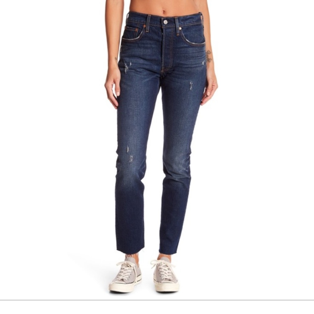 Levi’s 501 Raw Hem Button Fly Jeans